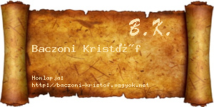 Baczoni Kristóf névjegykártya