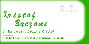 kristof baczoni business card